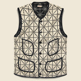 Do-Gi Sashiko Fleecy Knit Beach Vest - Black/White - Kapital - STAG Provisions - Suiting - Vest