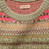 Bone 7G Fair Isle Crew Sweater - Grey/Beige - Kapital - STAG Provisions - Tops - Sweater