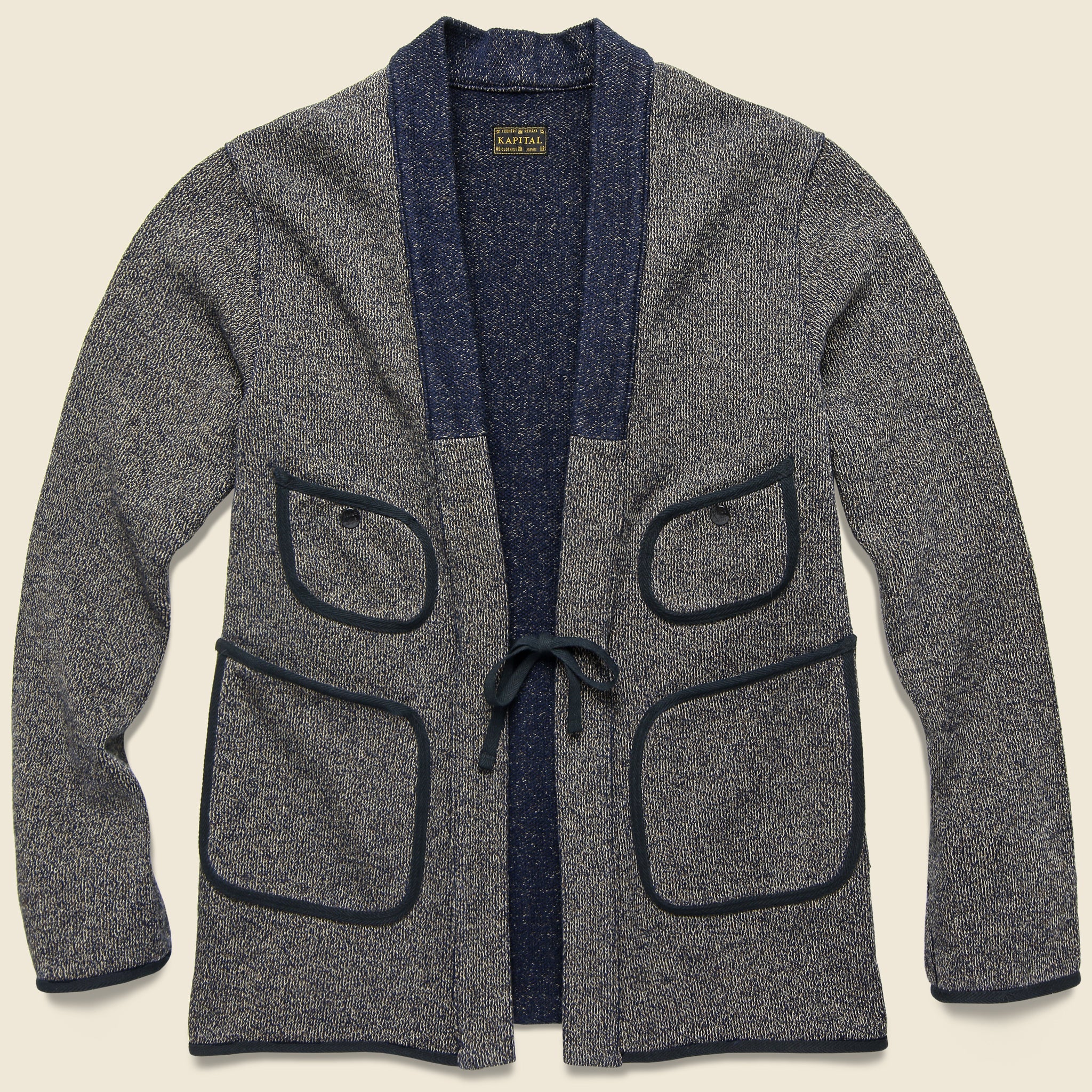 Kakashi Beach Knit Cardigan - Charcoal - Kapital - STAG Provisions - Tops - Sweater