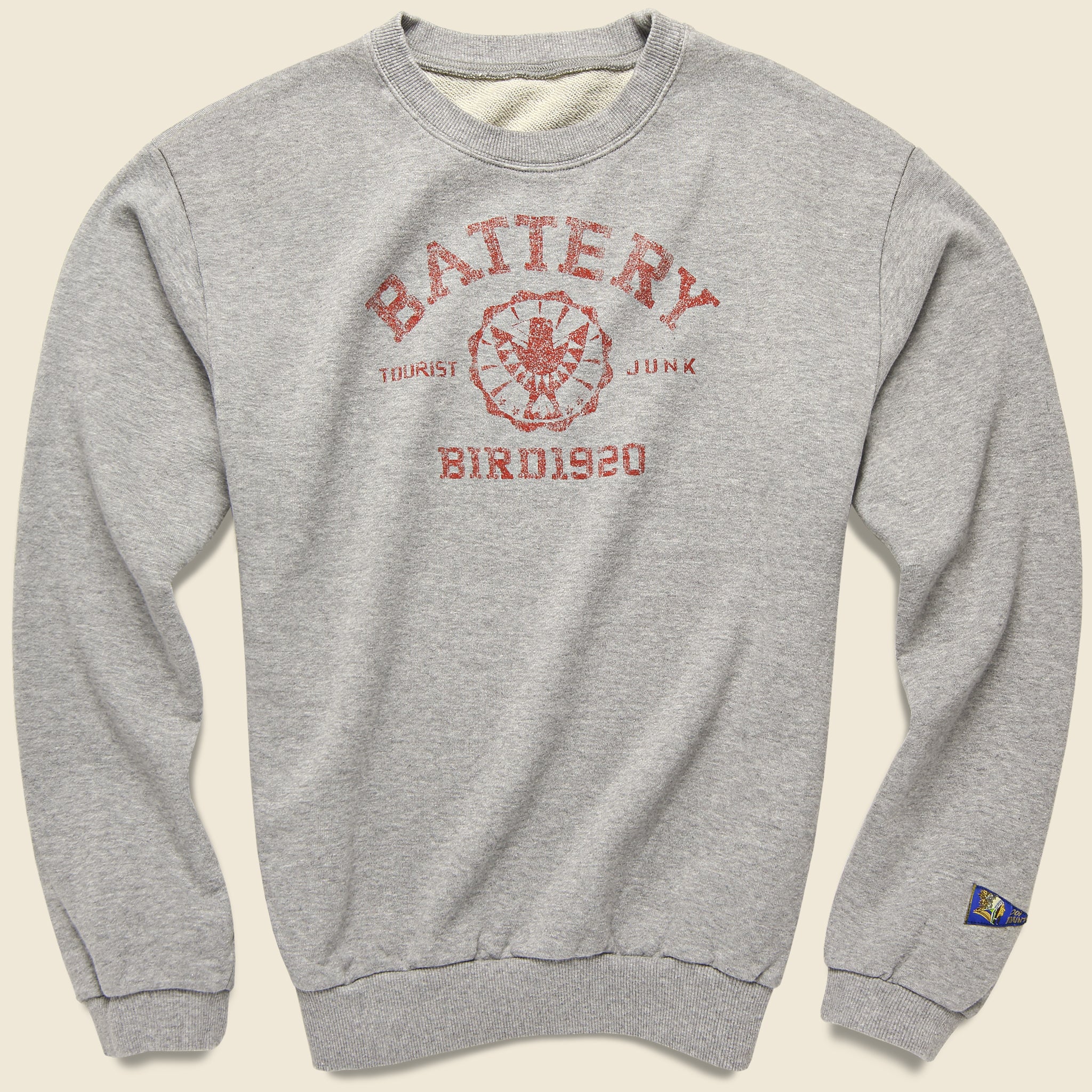 Battery Collage Fleece Sweatshirt - Grey - Kapital - STAG Provisions - Tops - Sweater