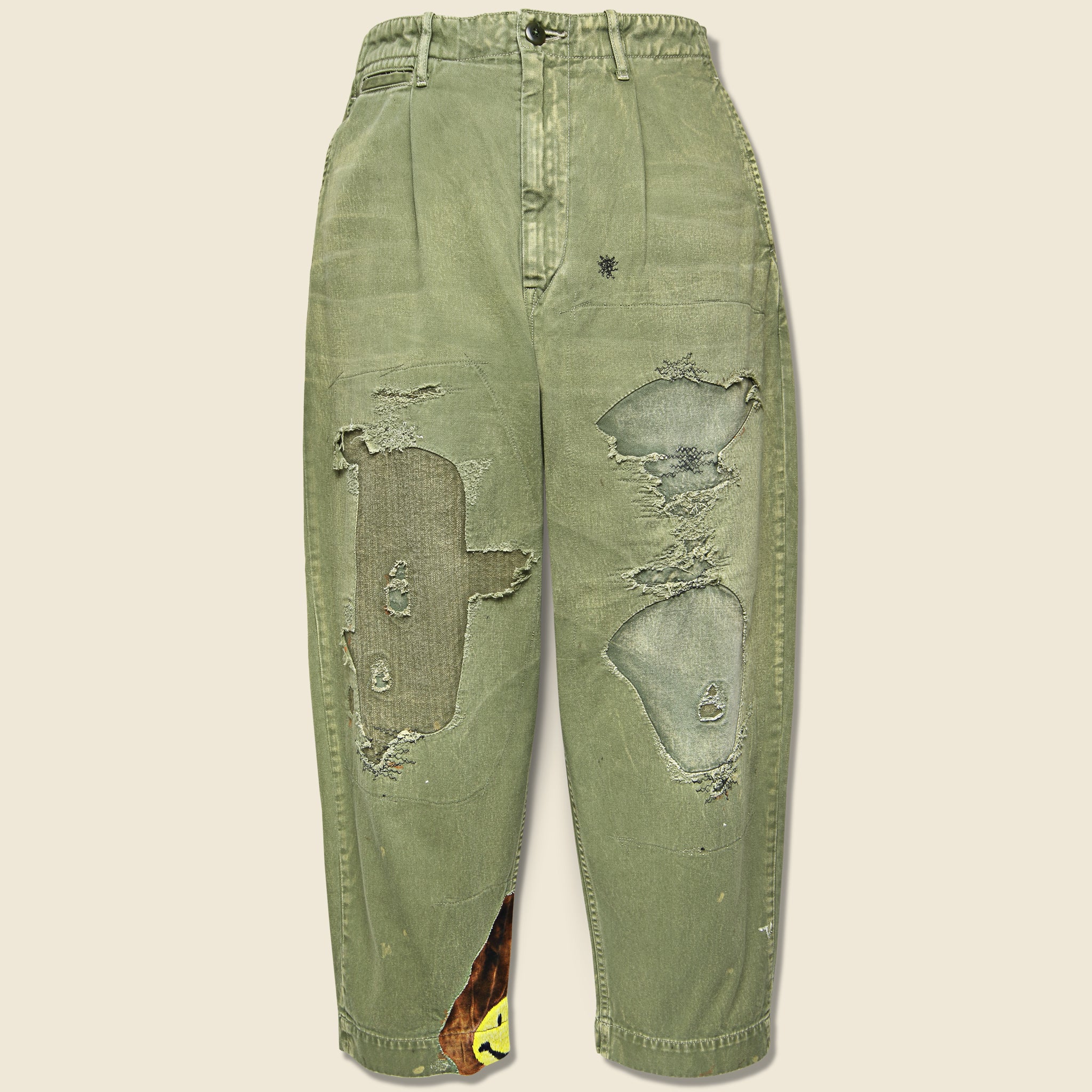 Kountry Nime Katsuragi High Waisted Pants - Khaki - Kapital - STAG Provisions - Pants - Twill