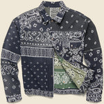 Flannel Reversible Bandana 1st Jacket - Black/Khaki - Kapital - STAG Provisions - Outerwear - Coat / Jacket