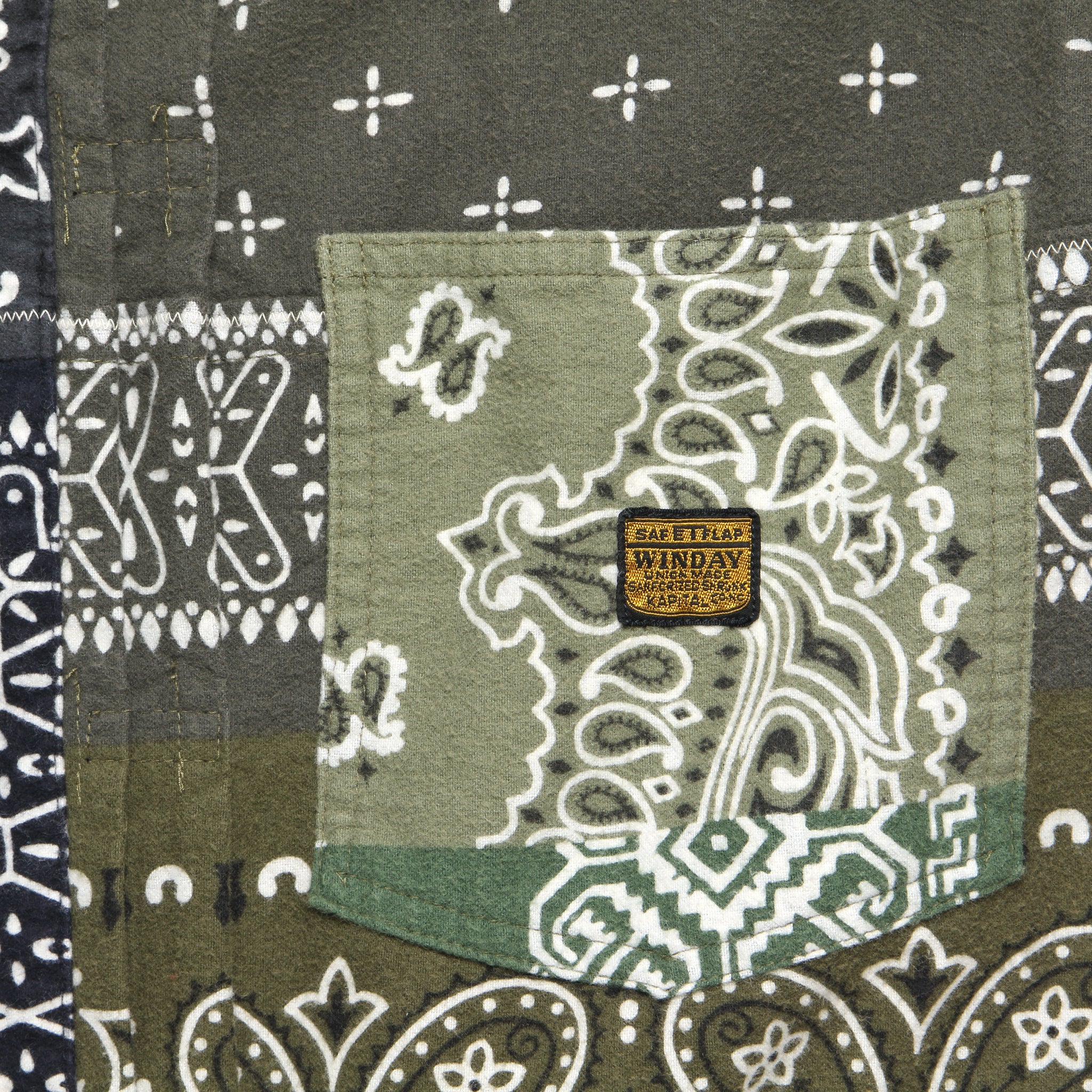 Flannel Reversible Bandana 1st Jacket - Black/Khaki - Kapital - STAG Provisions - Outerwear - Coat / Jacket