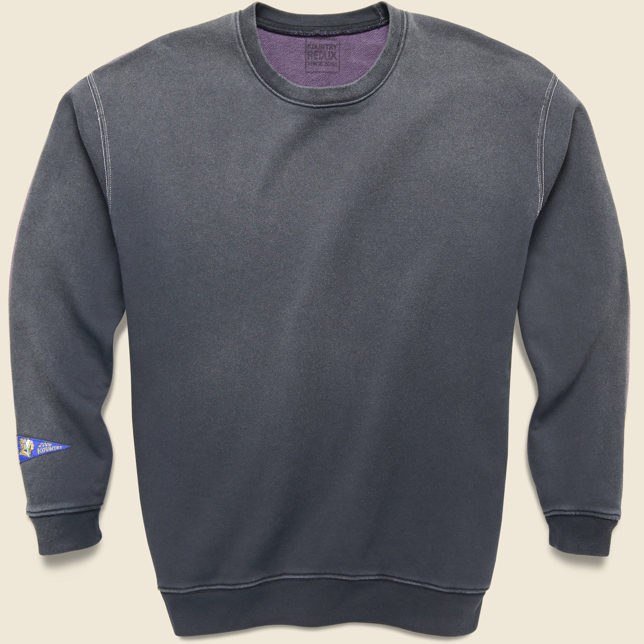 Fleece Knit 2Tones Remake Big Sweater (BONE) - Black/Purple - Kapital - STAG Provisions - Tops - Sweater