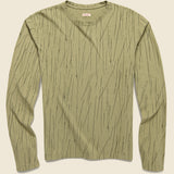RAIN CAMO Jersey Crew Long Sleeve Tee (SMILE Patch) - Khaki - Kapital - STAG Provisions - Tops - L/S Tee