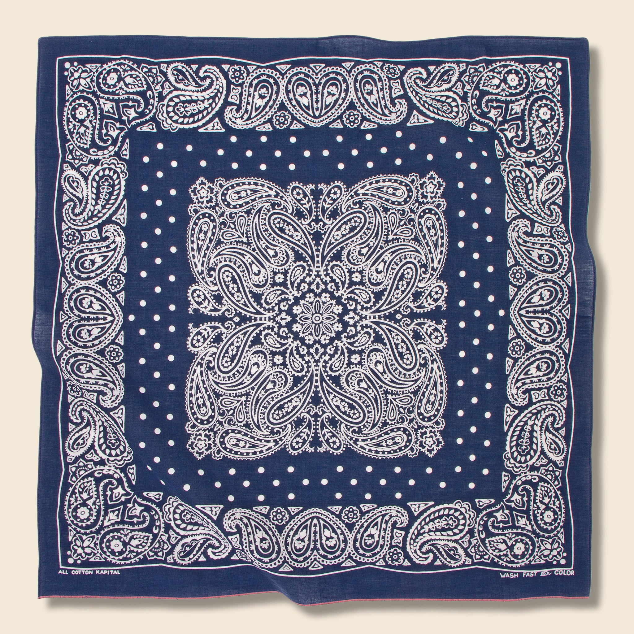 Fastcolor Selvedge Bandana (TUNA DANCE) - Navy - Kapital - STAG Provisions - Accessories - Bandanas