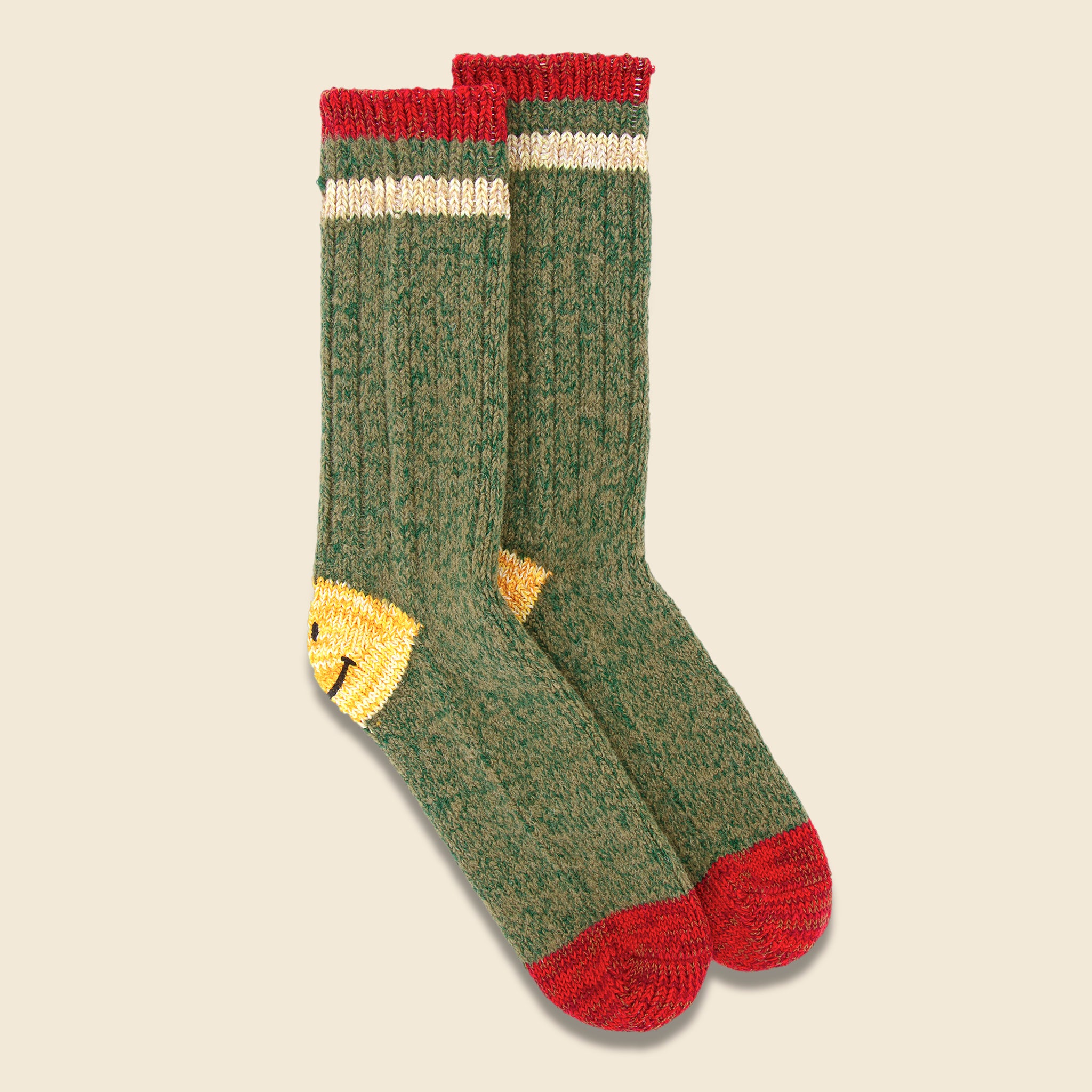 Ivy Smiley 72 Yarns Wool Socks - Green - Kapital - STAG Provisions - Accessories - Socks