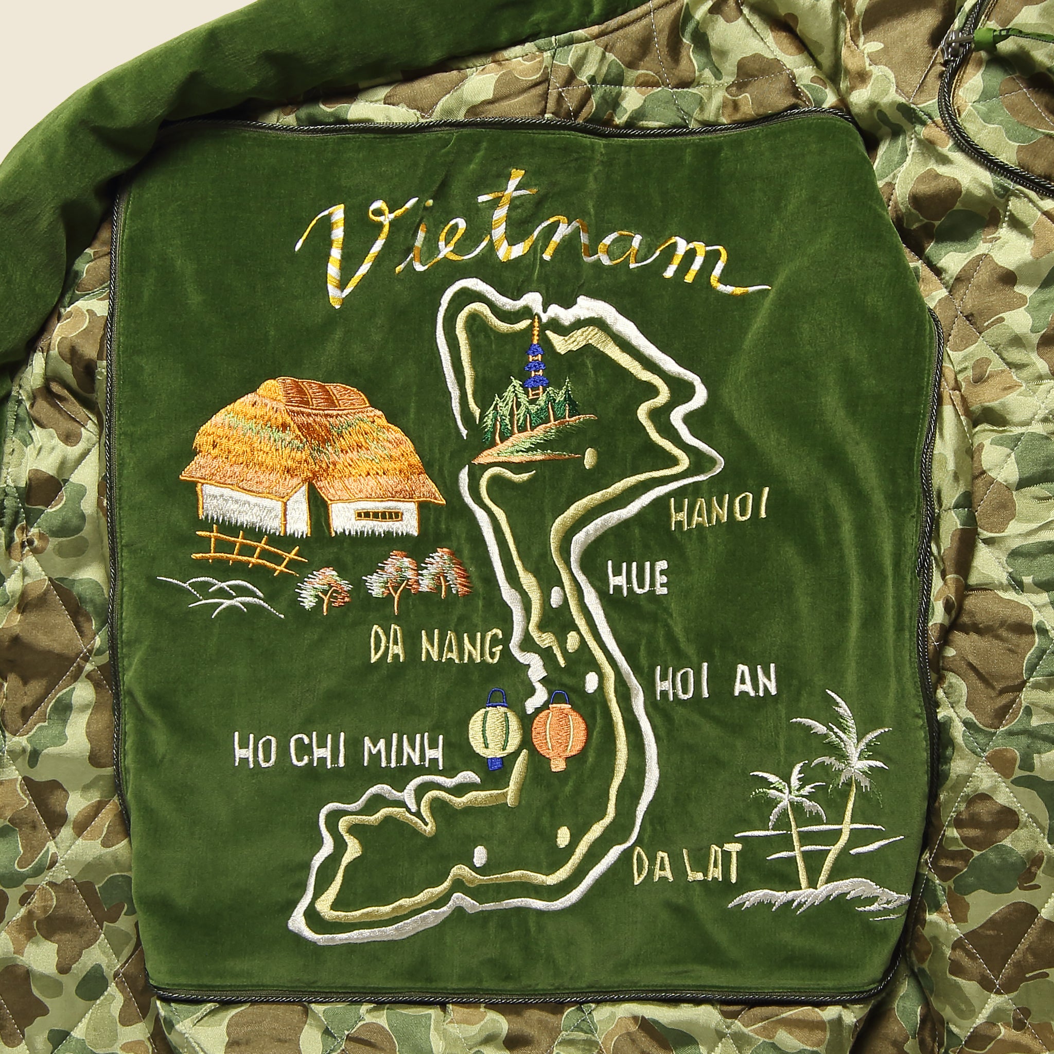 Quilted CAMO KESA SHAM Bomber Jacket - Beautiful Vietnam - Kapital - STAG Provisions - Outerwear - Coat / Jacket