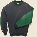 Fleece Knit 2Tones Big Sweatshirt BONE - Black/Green - Kapital - STAG Provisions - Tops - Fleece / Sweatshirt