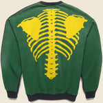 Fleece Knit 2Tones Big Sweatshirt BONE - Black/Green - Kapital - STAG Provisions - Tops - Fleece / Sweatshirt