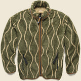 DRUNK STRIPE Fleece Zip Blouson - Khaki - Kapital - STAG Provisions - Outerwear - Coat / Jacket