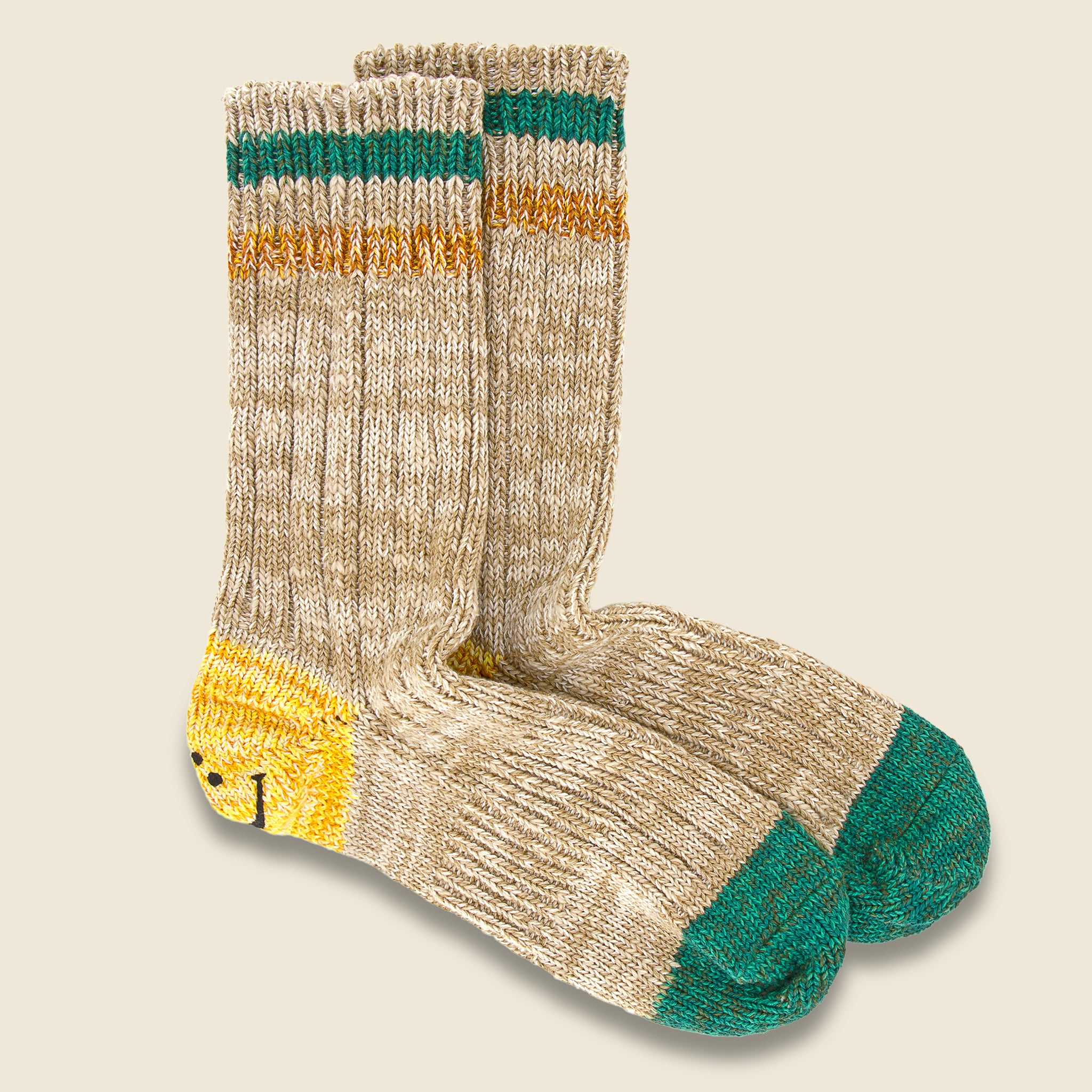 60 Yarns Gandrelle Ivy Rainbow Happy Heel Hold Sock - Beige - Kapital - STAG Provisions - Accessories - Socks