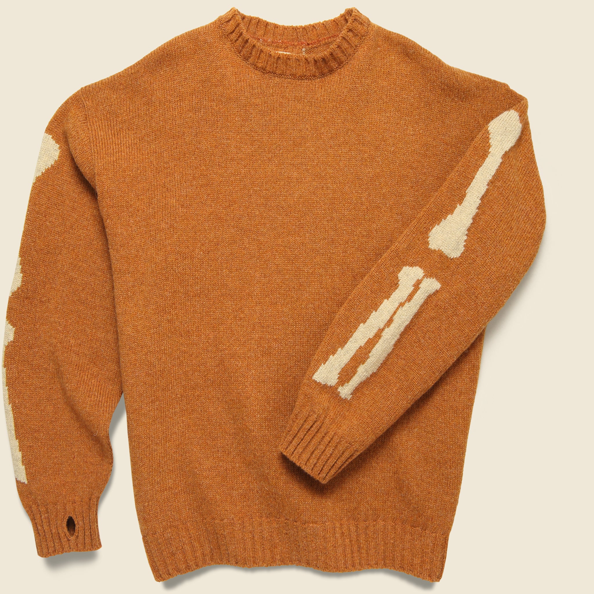 5G Wool BONE Crew Sweater - Orange - Kapital - STAG Provisions - Tops - Fleece / Sweatshirt