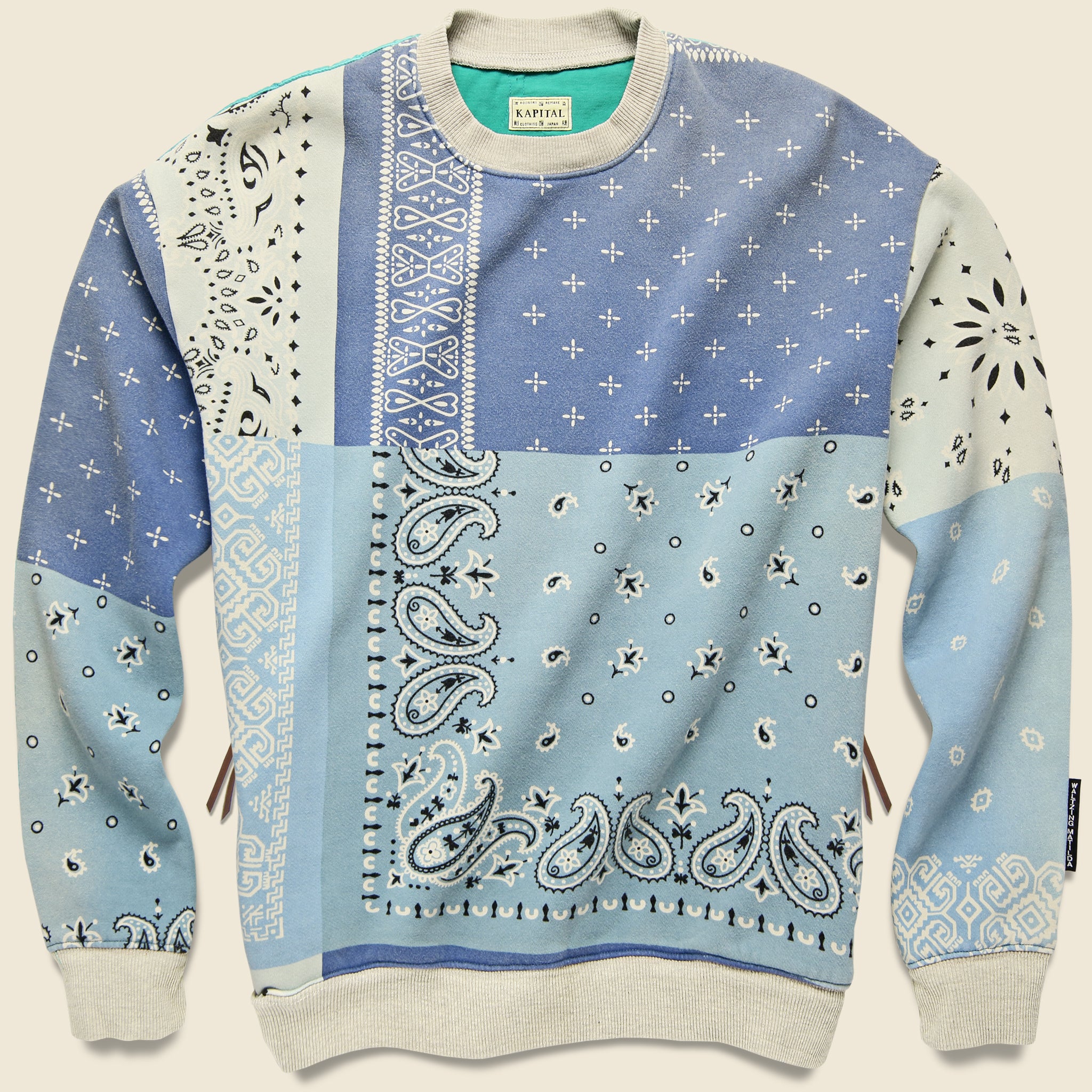 Bandana Bivouac Big Sweatshirt - Sax Blue - Kapital - STAG Provisions - Tops - Fleece / Sweatshirt