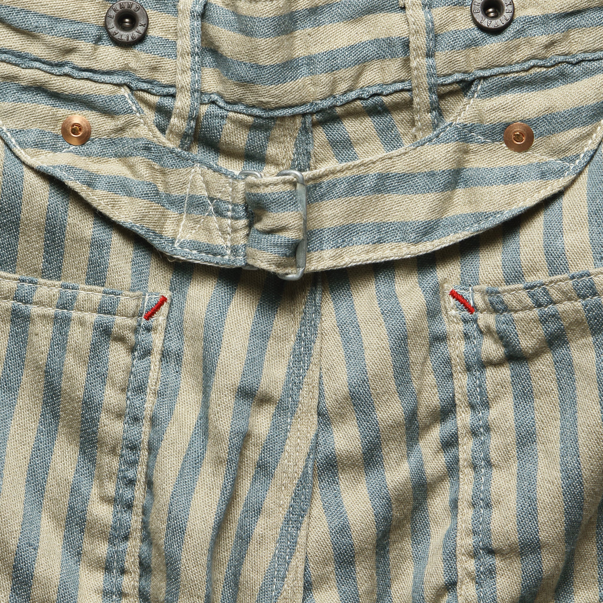 Linen Blues Hickoree Lumber Pants - Beige - Kapital - STAG Provisions - Pants - Twill