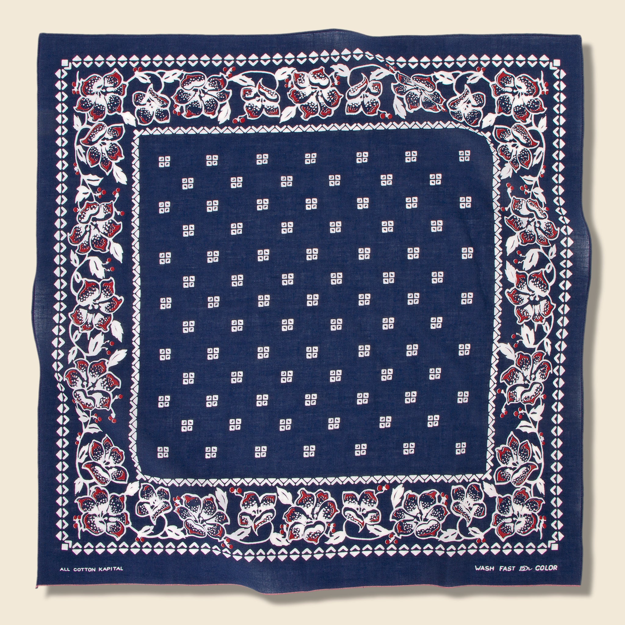 Amazon Lily Selvedge Bandana - Navy - Kapital - STAG Provisions - Accessories - Bandanas