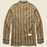 Linen Phillies Stripe Cactus Coverall Jacket - Brown - Kapital - STAG Provisions - Outerwear - Coat / Jacket