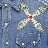 Botanical Denim Studs Western Shirt - Indigo - Kapital - STAG Provisions - Tops - L/S Woven - Other Pattern