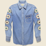 Dot Sleeve Denim Studs Western Shirt - Indigo - Kapital - STAG Provisions - Tops - L/S Woven - Other Pattern