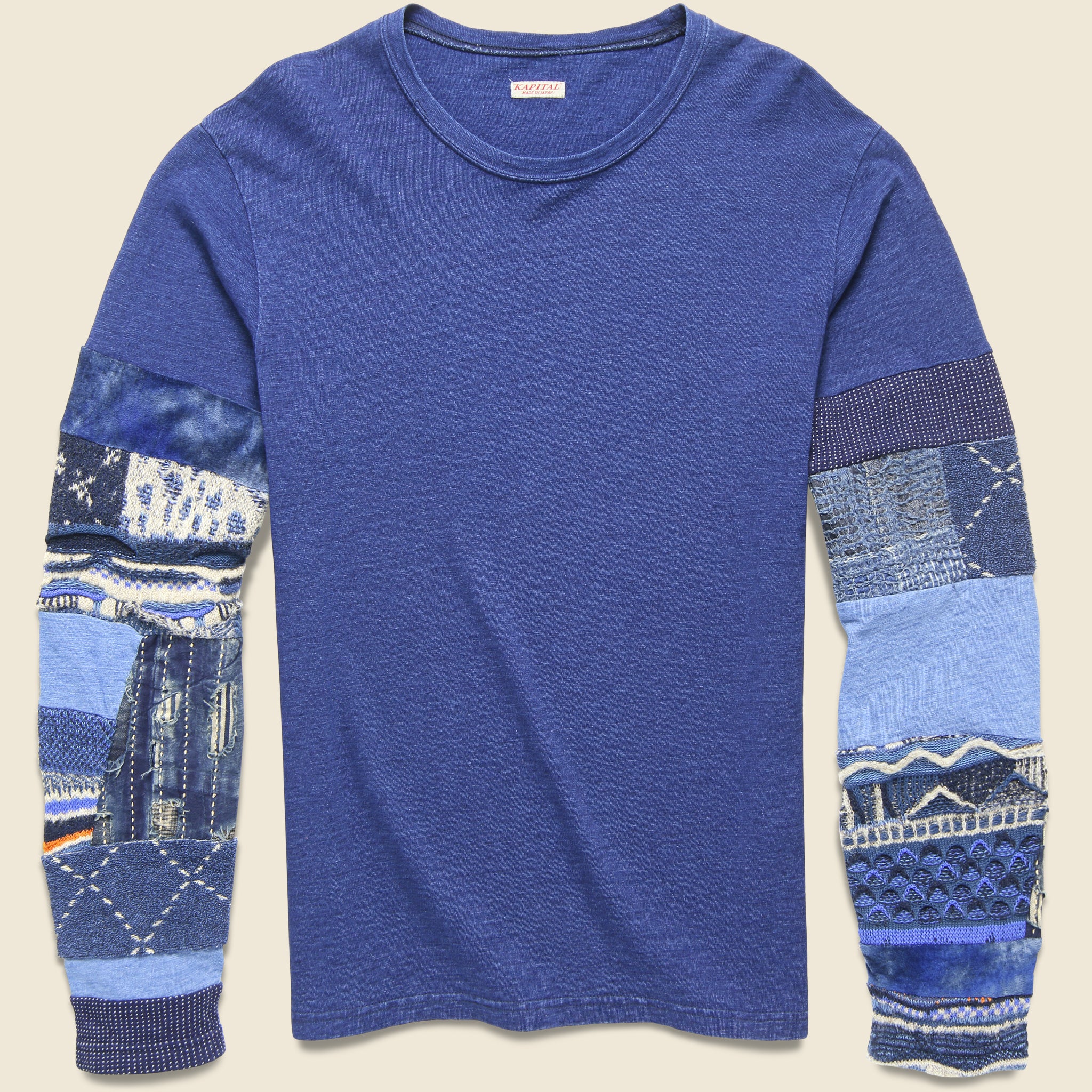 Jersey Hippie Tee (Boro Nomad Patch) - Indigo - Kapital - STAG Provisions - Tops - L/S Tee