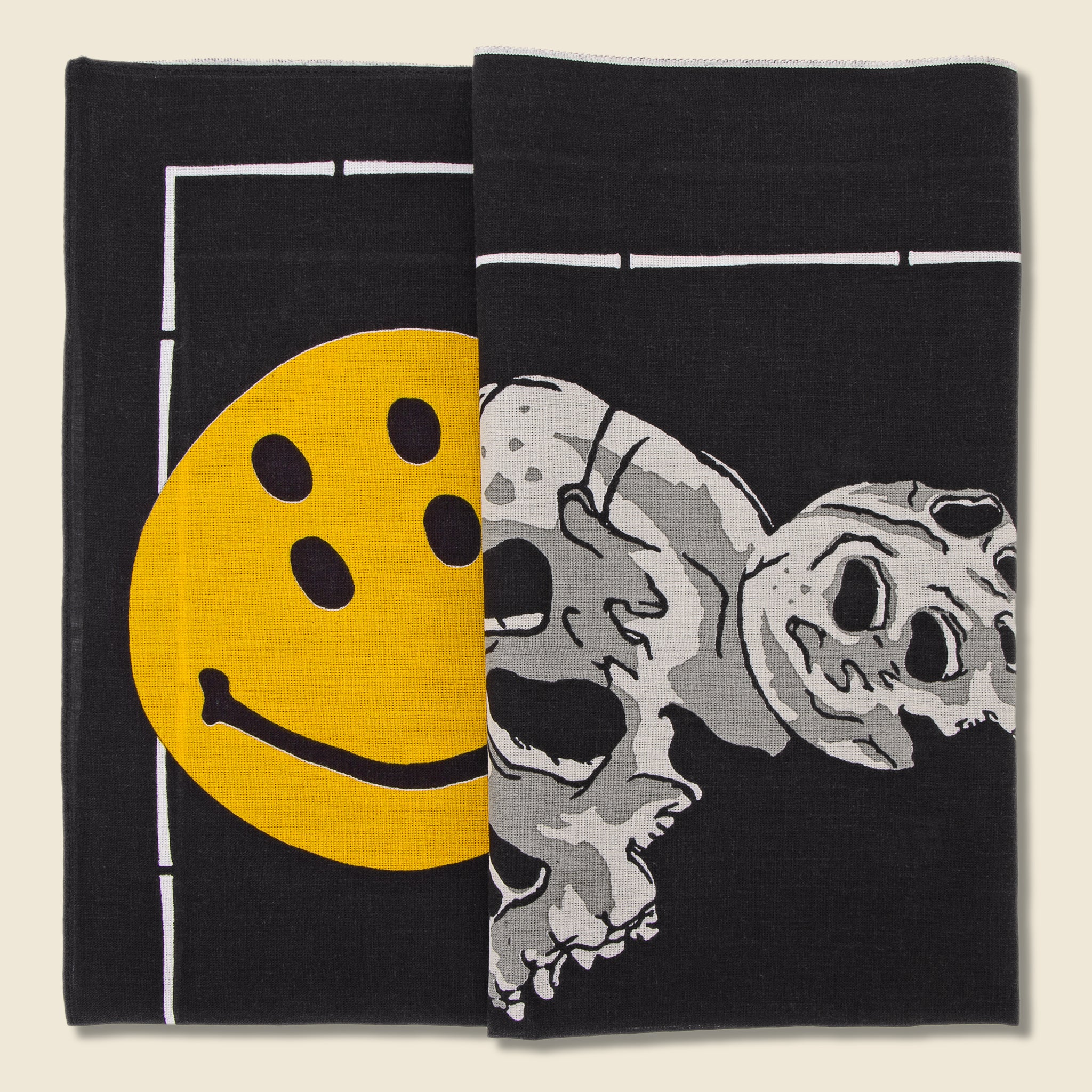 Rain Skull Selvedge Bandana - Black - Kapital - STAG Provisions - Accessories - Bandanas