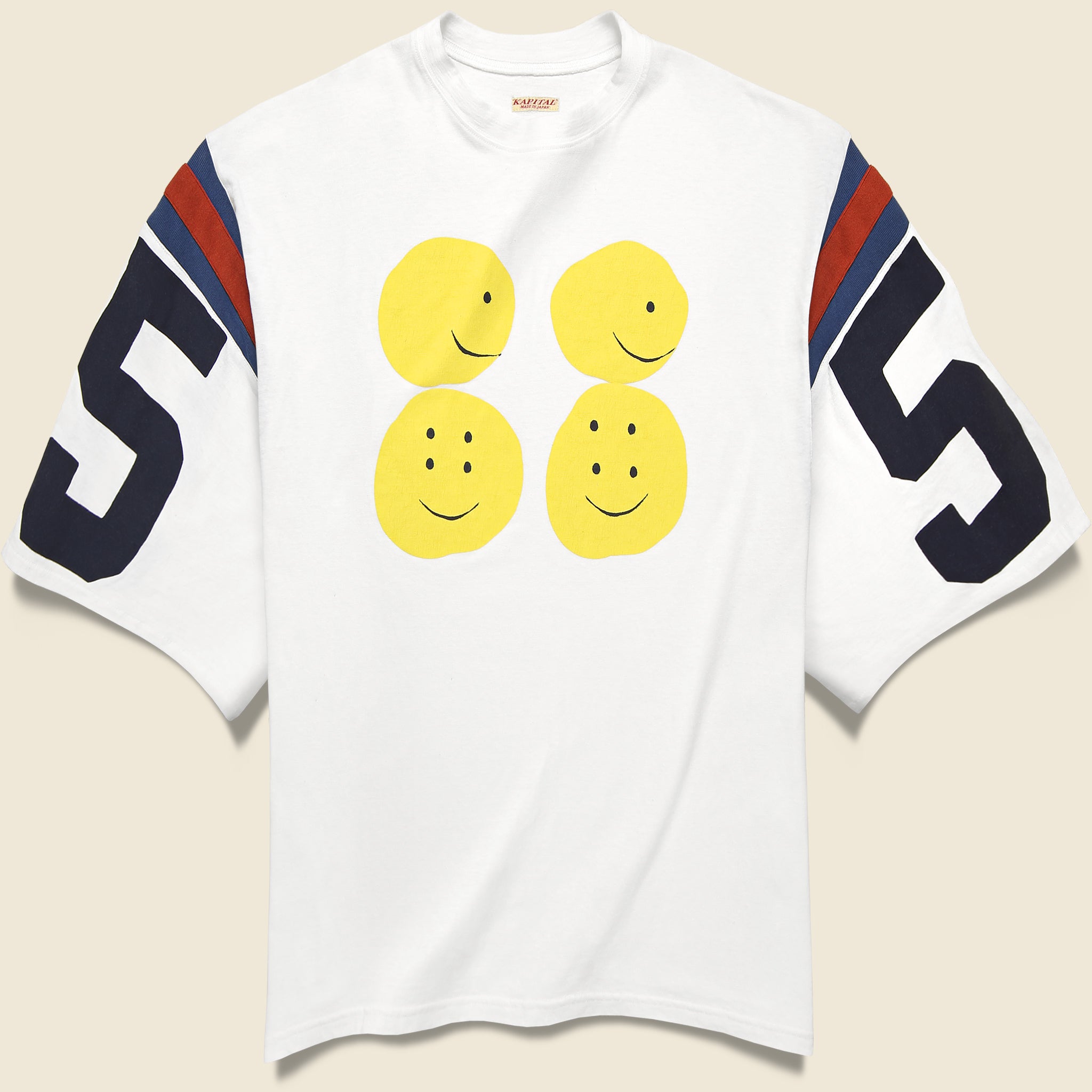 Rainbowy 55 Football HUGE Tee - White - Kapital - STAG Provisions - Tops - S/S Tee