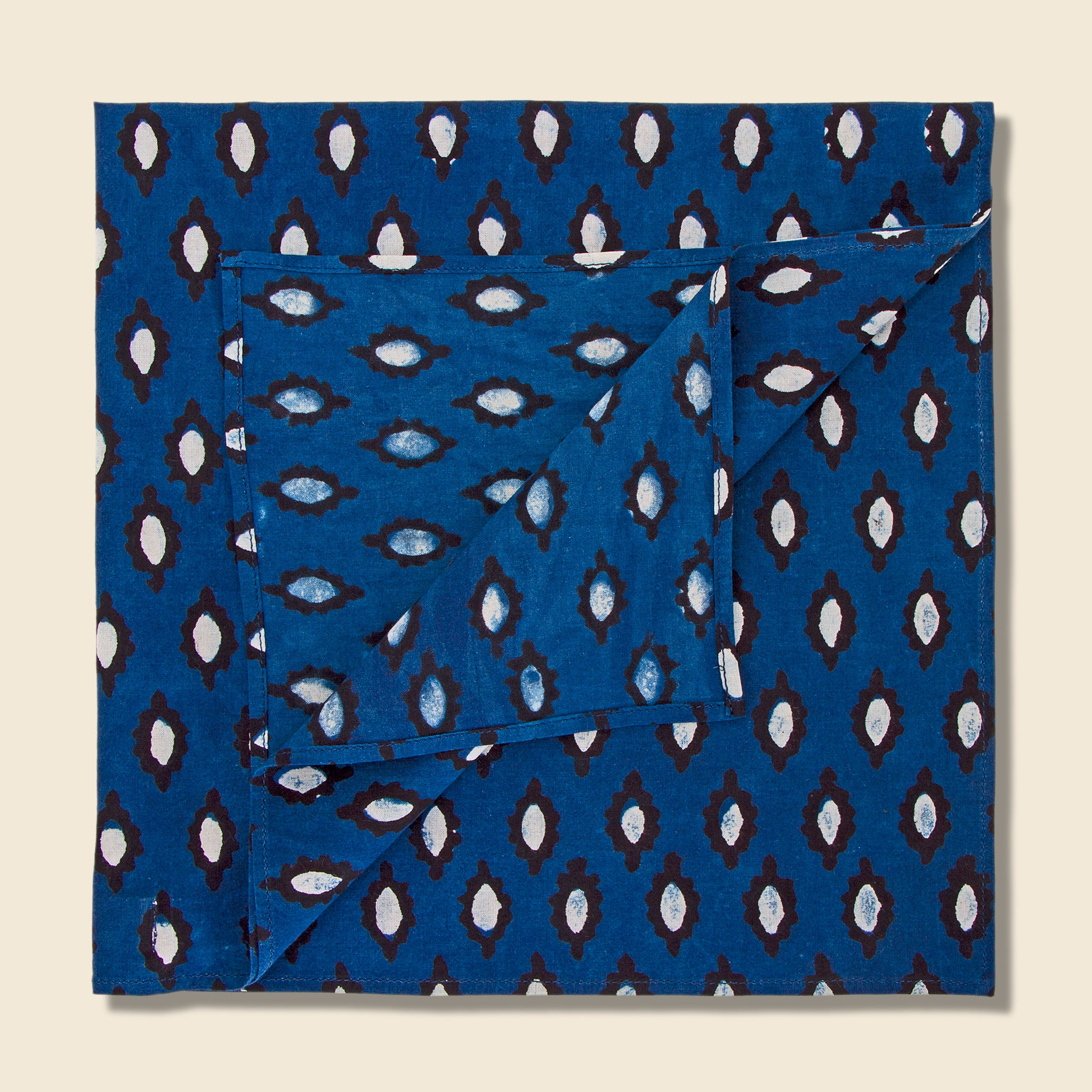 Diamond Block Print Bandana - Blue/Black - Kardo - STAG Provisions - Accessories - Bandanas