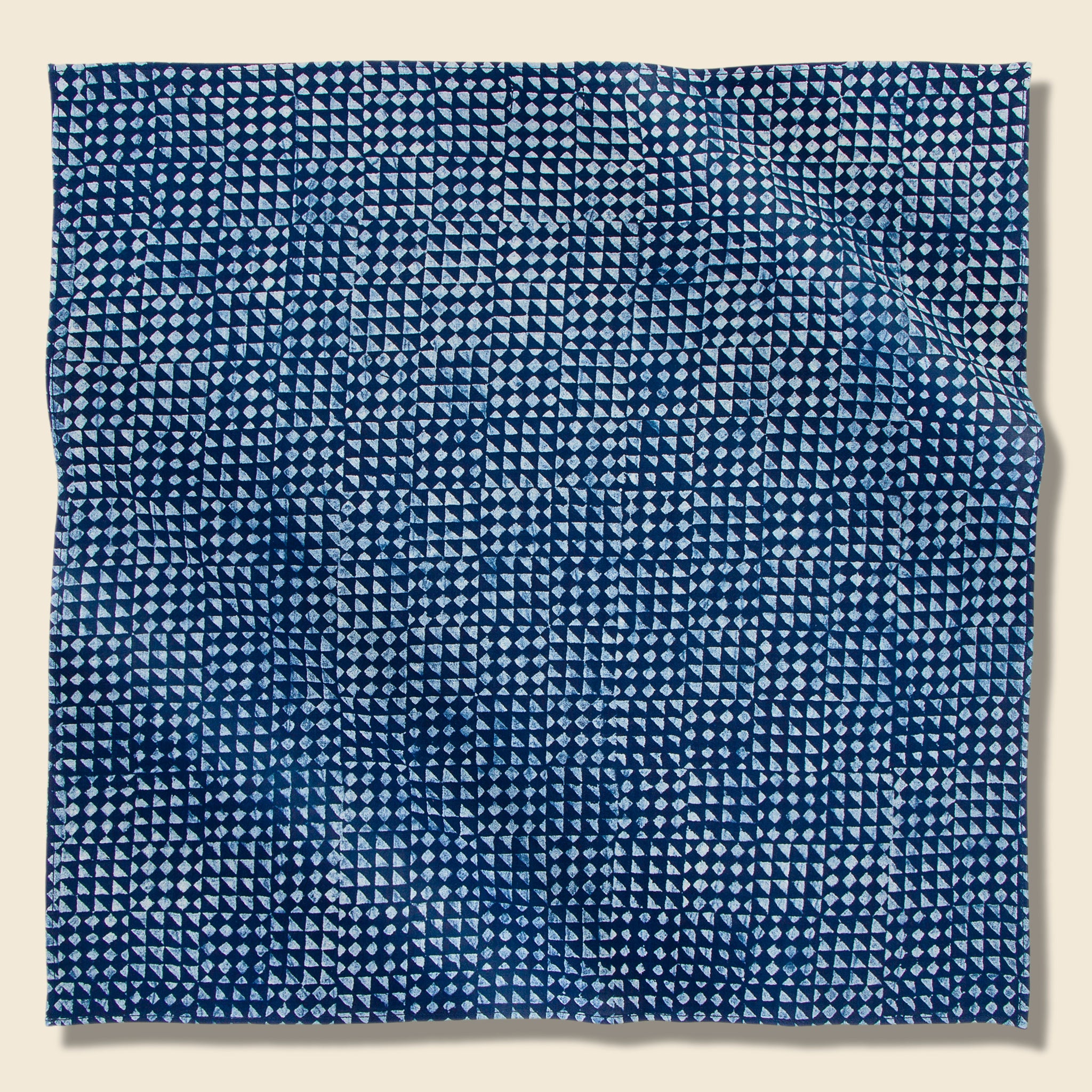 Geometric Squares Block Print Bandana - Blue - Kardo - STAG Provisions - Accessories - Bandanas