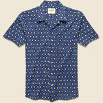 Lamar Block Print Shirt - Blue/Black - Kardo - STAG Provisions - Tops - S/S Woven - Other Pattern