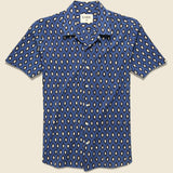 Lamar Block Print Shirt - Blue/Black - Kardo - STAG Provisions - Tops - S/S Woven - Other Pattern