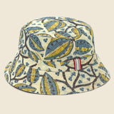 Block Print Reversible Bucket Hat - Gold Indigo Daisy/Blue Leaf - Kardo - STAG Provisions - Accessories - Hats