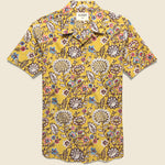 Lamar Block Print Floral Shirt - Yellow - Kardo - STAG Provisions - Tops - S/S Woven - Floral