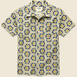 Chintan Block Print Daisy Shirt - Gold/Indigo - Kardo - STAG Provisions - Tops - S/S Woven - Other Pattern