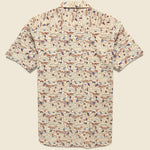 Lamar Block Print Rainbow & Birds Shirt - Tan/Red - Kardo - STAG Provisions - Tops - S/S Woven - Other Pattern