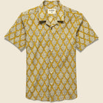 Lamar Block Print Paisley Shirt - Gold/Black - Kardo - STAG Provisions - Tops - S/S Woven - Other Pattern