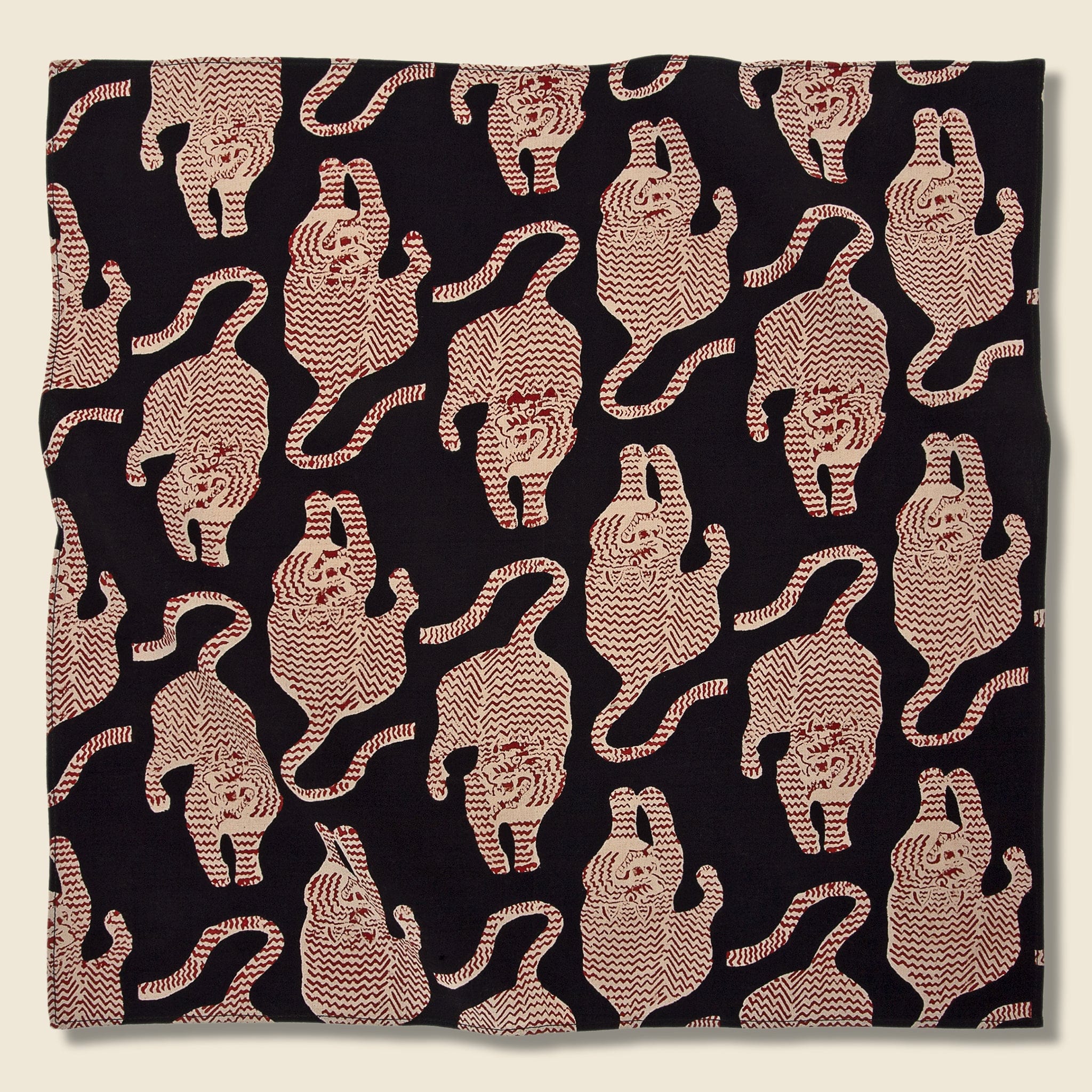 Tiger Block Print Bandana - Black/Red - Kardo - STAG Provisions - Accessories - Bandanas