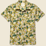 Chintan Floral Leaf Block Print Shirt - Gold/Green - Kardo - STAG Provisions - Tops - S/S Woven - Floral