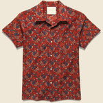 Chintan Ajrakh Floral Block Print Shirt - Red/Blue - Kardo - STAG Provisions - Tops - S/S Woven - Floral