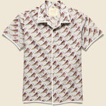 Chintan Bird Block Print Shirt - Grey - Kardo - STAG Provisions - Tops - S/S Woven - Other Pattern