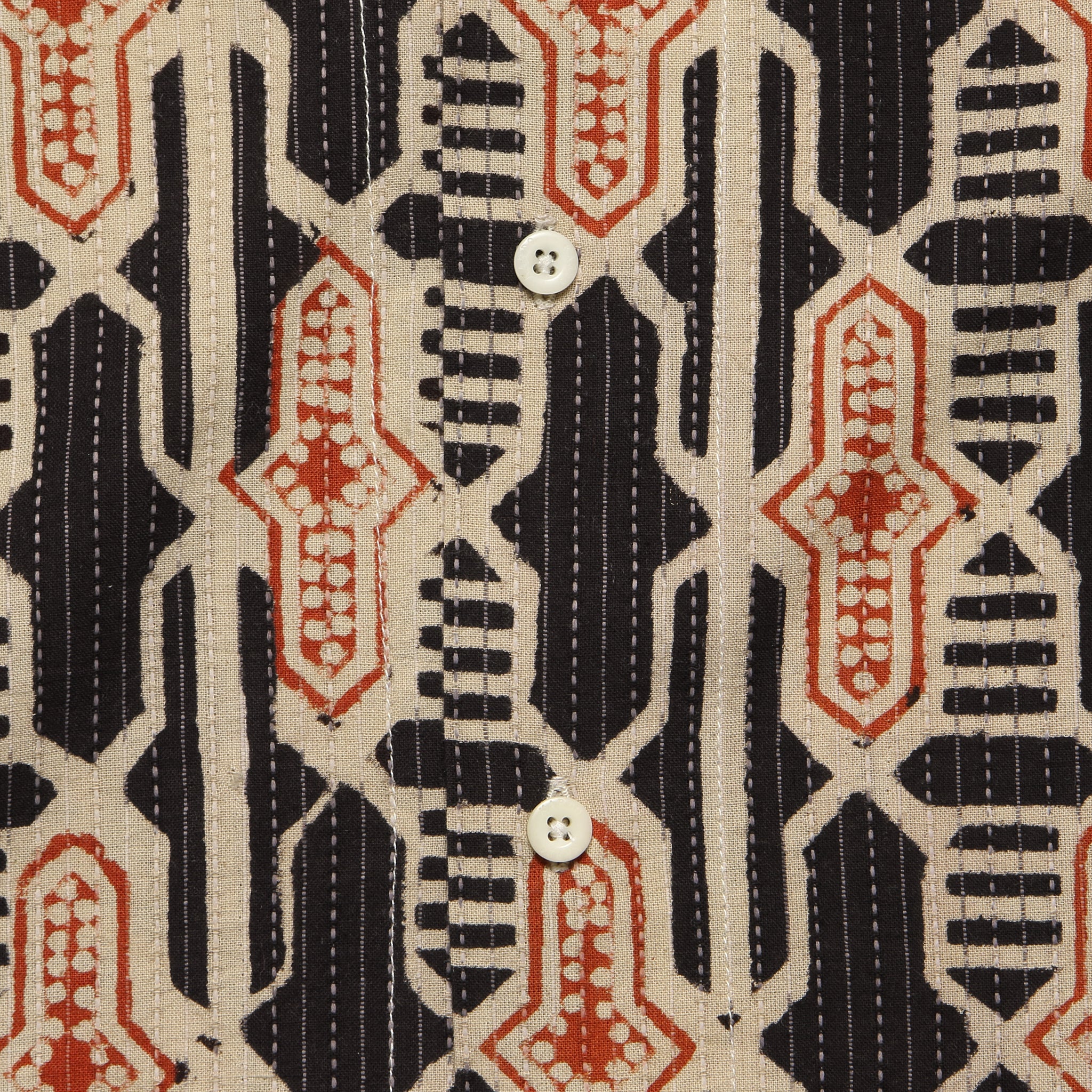 
                          Lamar Geo Tile Block Print Shirt - Black/Red - Kardo - STAG Provisions - Tops - S/S Woven - Other Pattern
                        