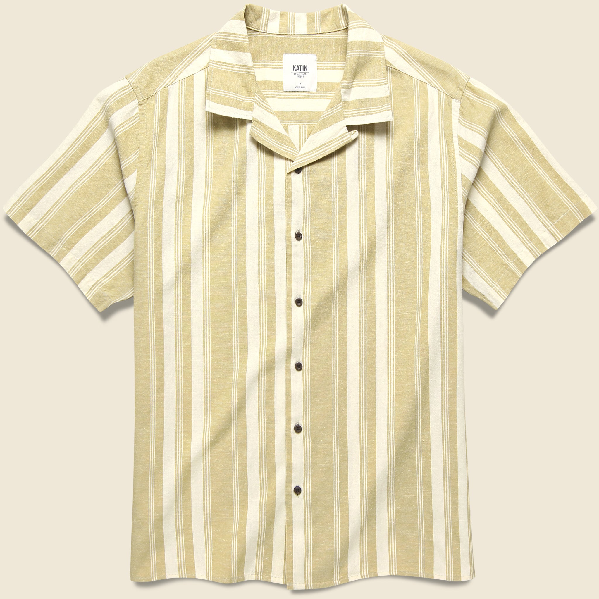 Ian Shirt - Brass - Katin - STAG Provisions - Tops - S/S Woven - Stripe