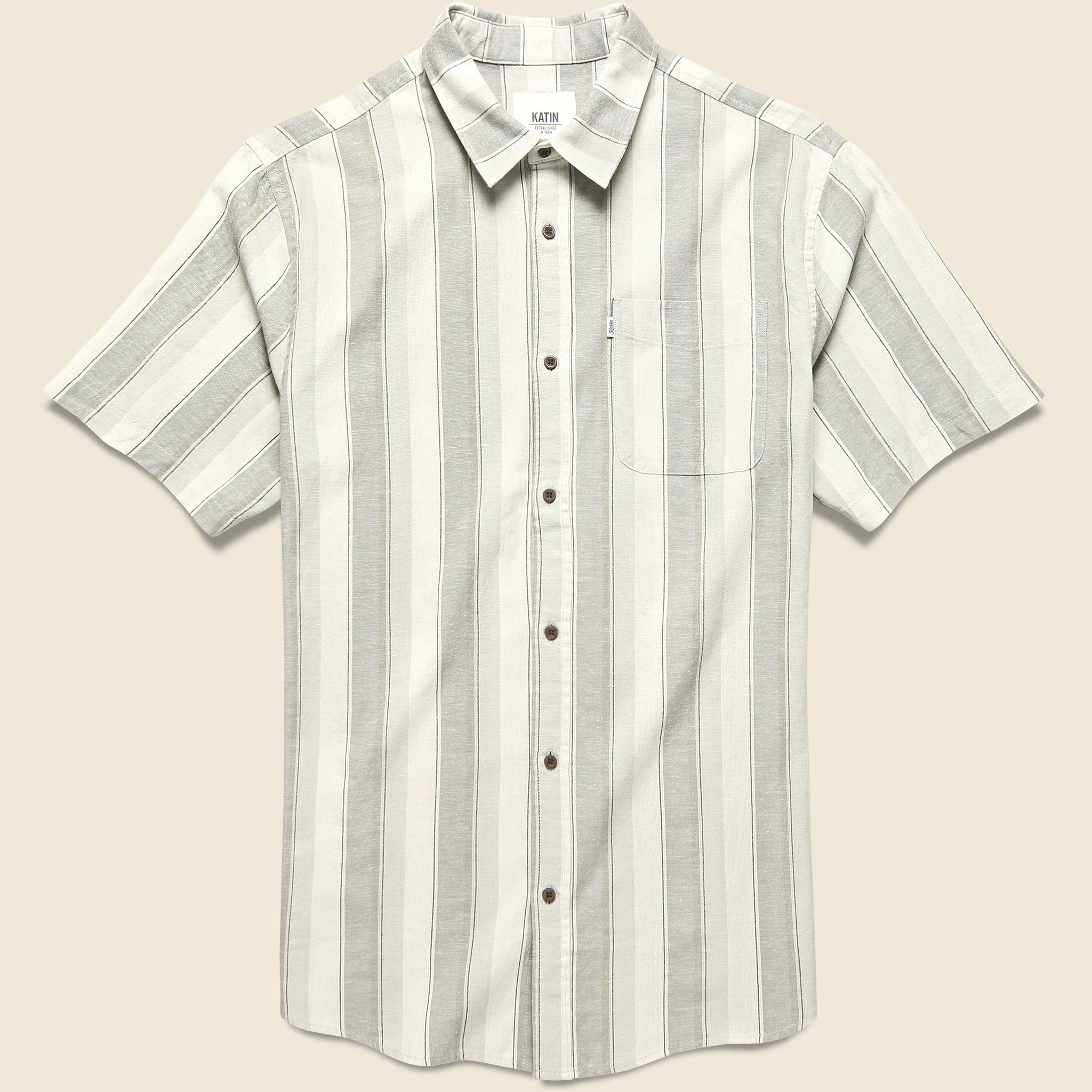 Kenwood Shirt - Light Gray - Katin - STAG Provisions - Tops - S/S Woven - Stripe