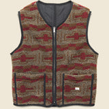 Reverse Zip Pile & Quilt Vest - Brown - Knickerbocker - STAG Provisions - Outerwear - Coat / Jacket