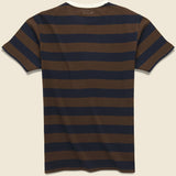 Mojave Striped Tee - Chocolate/Plum/Navy - Knickerbocker - STAG Provisions - Tops - S/S Tee