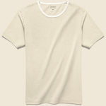 Mod Striped Tee - White/Tan - Knickerbocker - STAG Provisions - Tops - S/S Tee