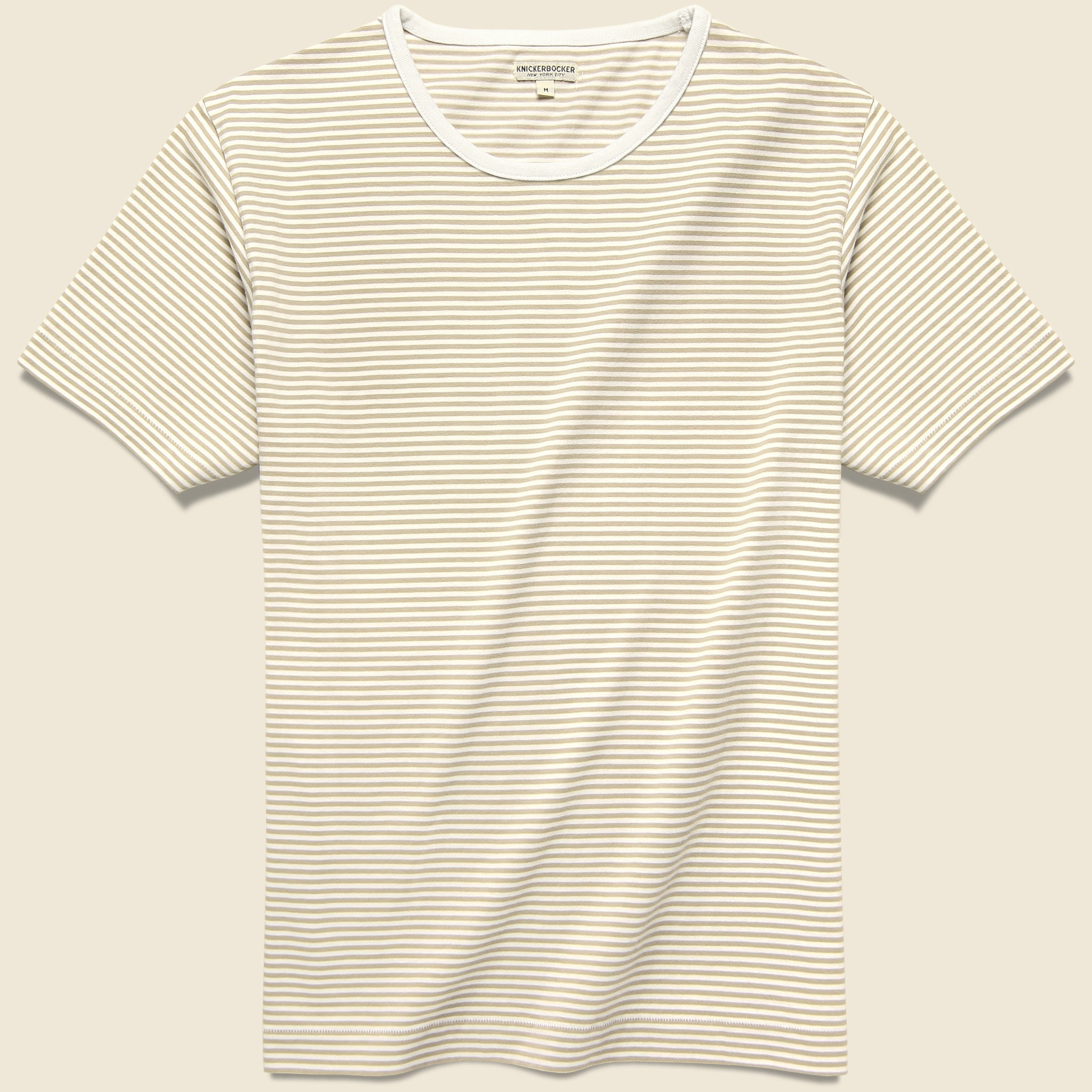 Mod Striped Tee - White/Tan - Knickerbocker - STAG Provisions - Tops - S/S Tee