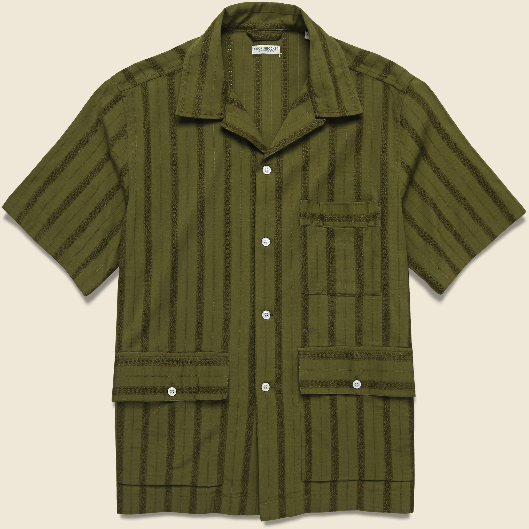 Hemingway Shirt - Olive - Knickerbocker - STAG Provisions - Tops - S/S Woven - Other Pattern