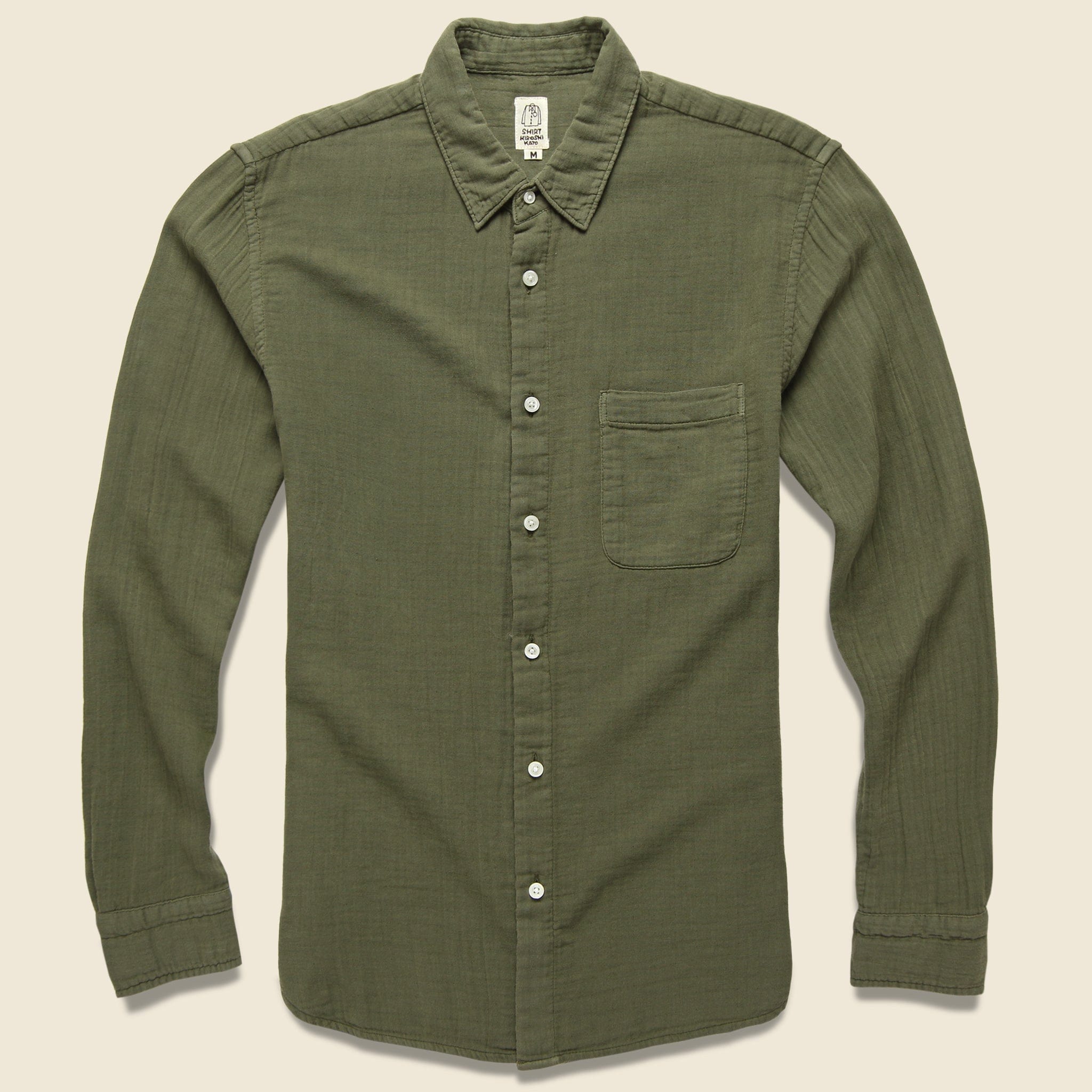 Vintage Double Gauze Shirt - Military Green - KATO - STAG Provisions - Tops - L/S Woven - Solid