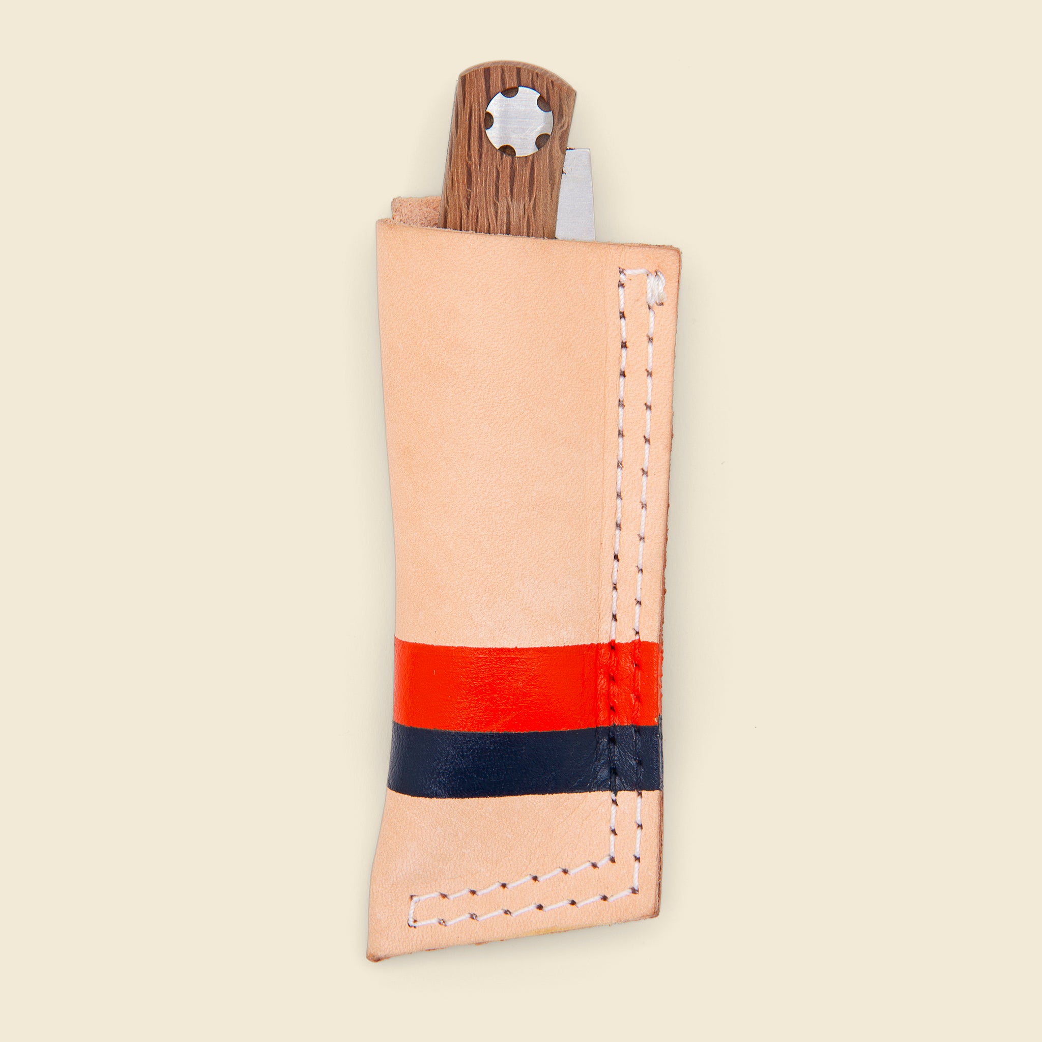 Leather Sheath with Joker Knife - Navy/Orange Painted - Son of a Sailor - STAG Provisions - Gift - Knife