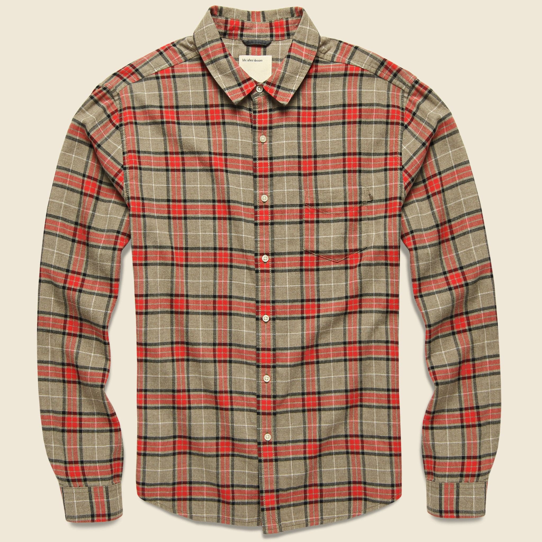 Tartan Flannel - Heather Portabello - Life After Denim - STAG Provisions - Tops - L/S Woven - Plaid